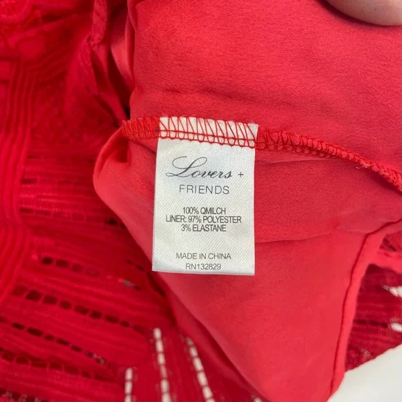 Lovers + Friends Lace Crop Top Small Red - Picture 12 of 16